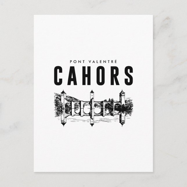 Cahors  Cite Medievale  Affiche Vintage Patrimoine Postkarte (Vorderseite)