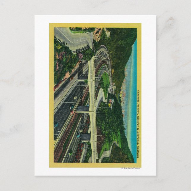 Cahuenga Freeway, Gateway zu Hollywood Postkarte (Vorderseite)
