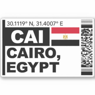CAI Kairo Bordkarte - Ägypten Reise Aufkleber