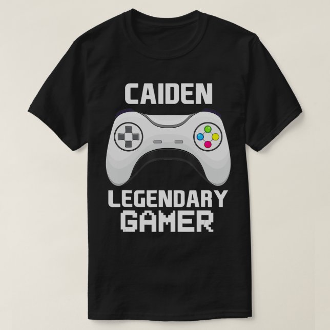 Caiden Legendary Gamer Personalisiert Video Gaming T-Shirt (Design vorne)