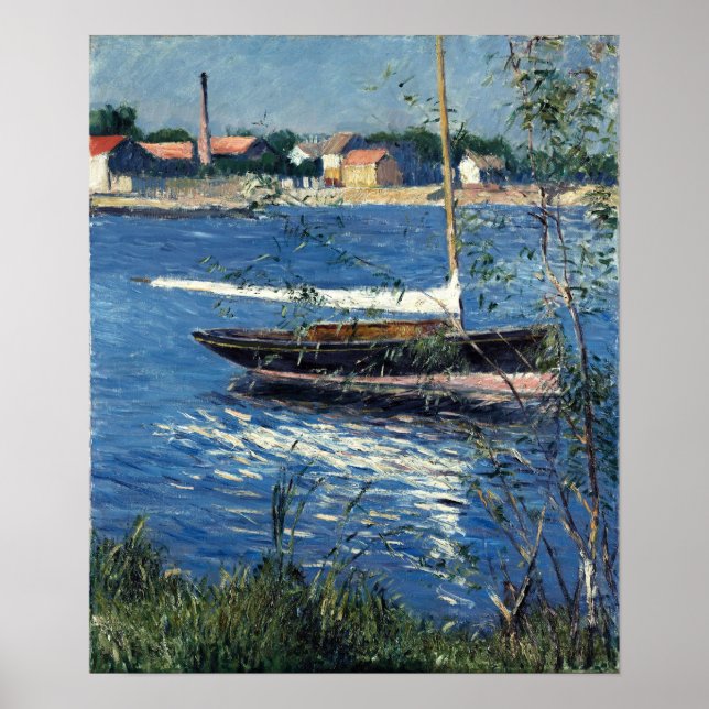 Caillebotte - Boot auf dem Festland auf der Seine Poster (Vorne)