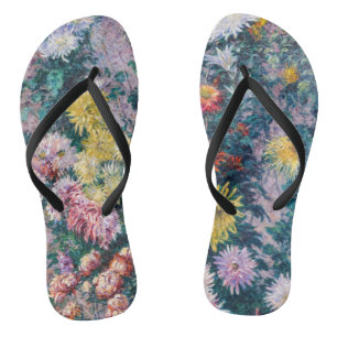 Caillebotte - Chrysanthemen, weiß und gelb Flip Flops
