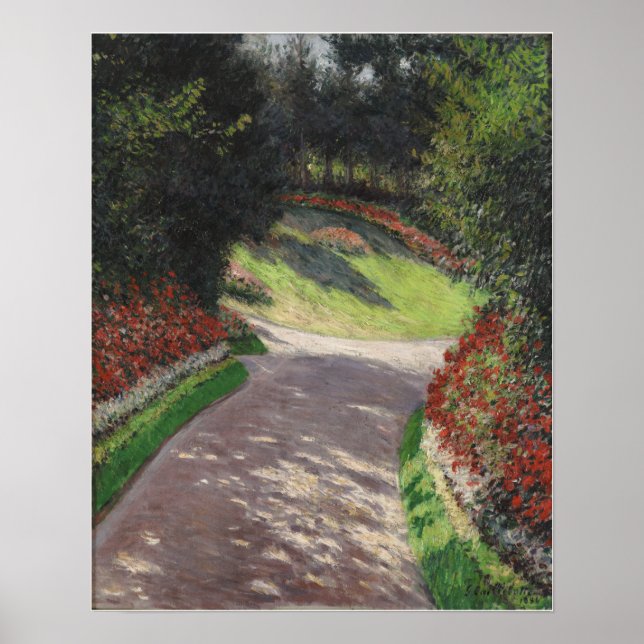 Caillebotte - Der Weg im Garten Poster (Vorne)