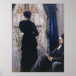 Caillebotte - Frau im Innenraum am Fenster Poster
