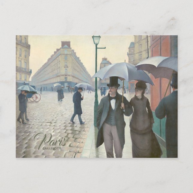 Caillebotte Paris Straße bei regnerischem Wetter C Postkarte (Vorderseite)