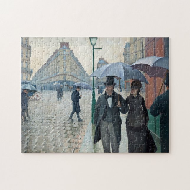 Caillebotte Paris Street Rainy Day Malerei Puzzle (Horizontal)