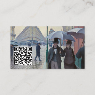 Caillebotte - Pariser Straße; Regentag - QR-Code Visitenkarte