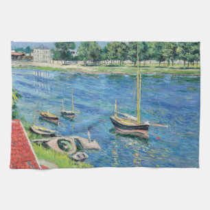 Caillebotte - Seine bei Argenteuil, Boote vor Anke Geschirrtuch