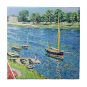 Caillebotte - Seine in Argenteuil, Boote vor Anker Fliese