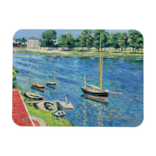 Caillebotte - Seine in Argenteuil, Boote vor Anker Magnet