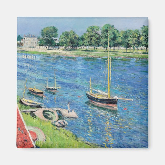 Caillebotte - Seine in Argenteuil, Boote vor Anker Magnet (Vorne)