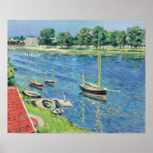 Caillebotte - Seine in Argentinien. Boote Poster