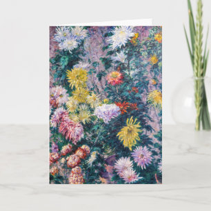 Caillebotte - Weiße und gelbe Chrysanthemen Karte