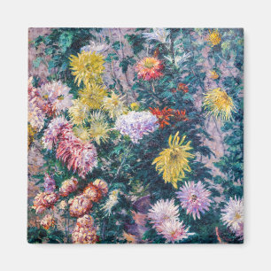 Caillebotte - Weiße und gelbe Chrysanthemen Magnet