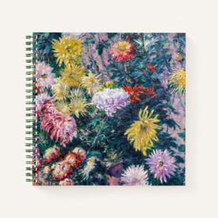 Caillebotte - Weiße und gelbe Chrysanthemen Notizbuch