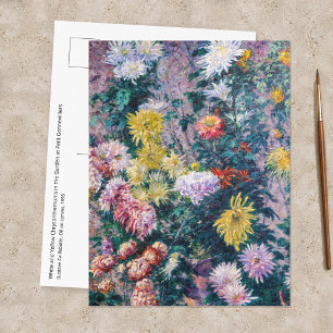 Caillebotte - Weiße und gelbe Chrysanthemen Postkarte