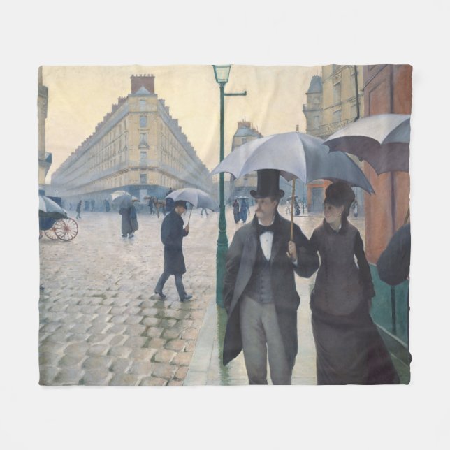 Caillebotte's Rue de Paris, temps de pluie Fleecedecke (Vorderseite (Horizontal))