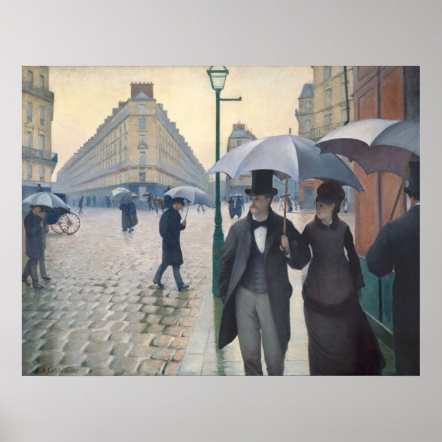 Caillebotte's Rue de Paris, temps de pluie Poster (Vorne)