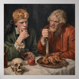 Cain & Abel Renaissance Style Surrealist Fine art Poster