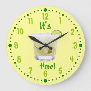 Caipirinha Brazilian Rum Coctail Clock W/ Minutes Große Wanduhr