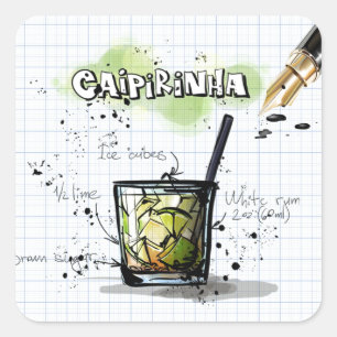 Caipirinha Quadratischer Aufkleber