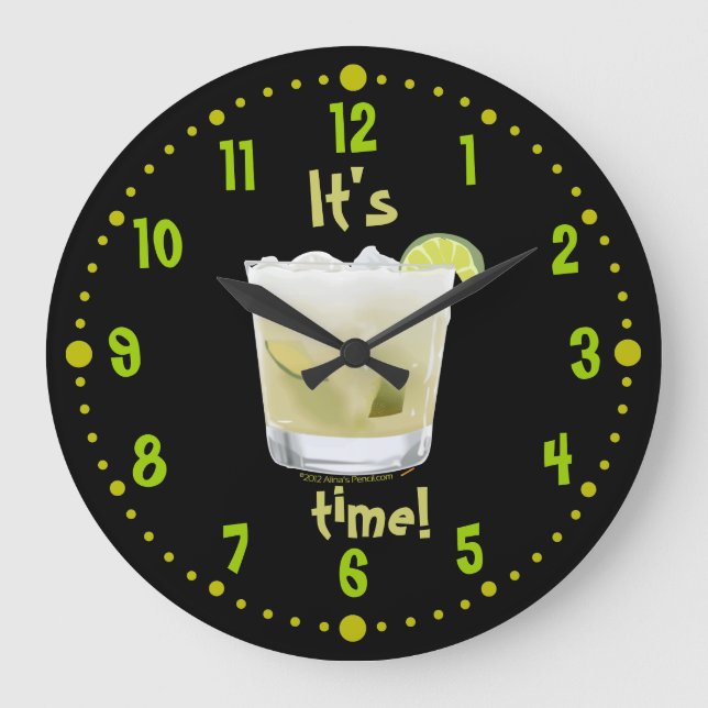 Caipirinha Time Brasilianische Coctail-Uhr W/ Minu Große Wanduhr (Vorderseite)