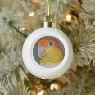 Caique-Papageien-Keramik-Weihnachtsball-Verzierung Keramik Kugel-Ornament