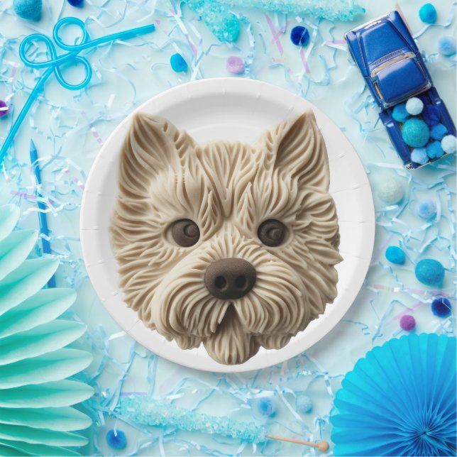 Cairn Terrier 3D Inspiriert Pappteller (Party)