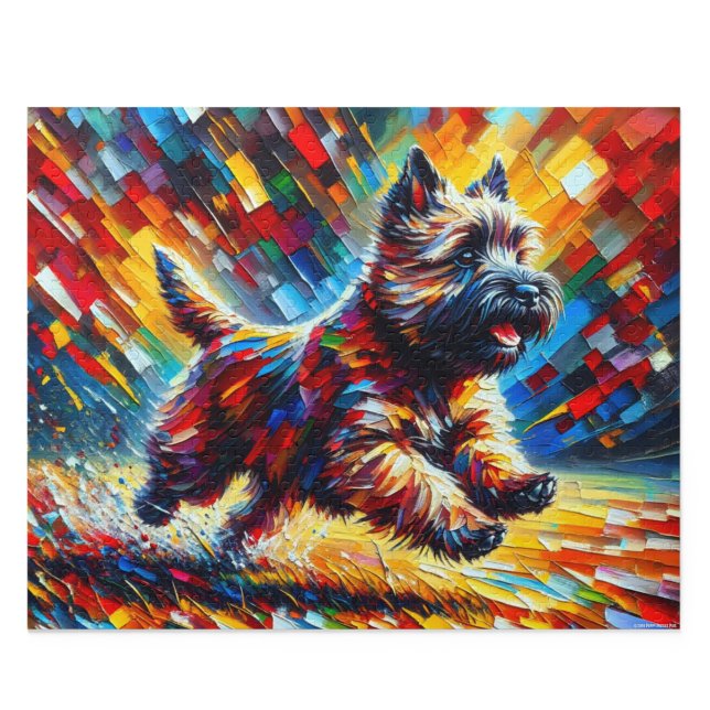 Cairn Terrier Acryl-Kunst: Brindle Cairn Puzzle (Cairn Terrier Acrylic Art: Brindle Cairn)