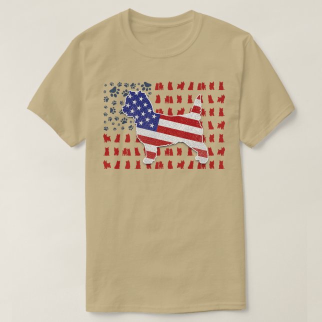 Cairn Terrier American Flag 4th Of July Gifts For  T-Shirt (Design vorne)