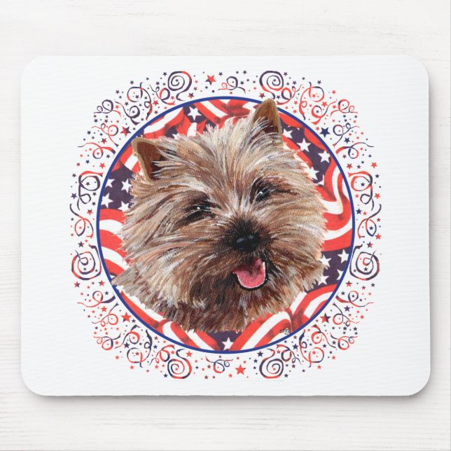 Cairn Terrier American Flag Celebration Mousepad (Vorne)