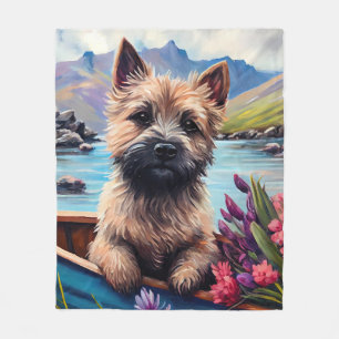 Cairn Terrier auf dem Paddle: Ein Landschaftliches Fleecedecke