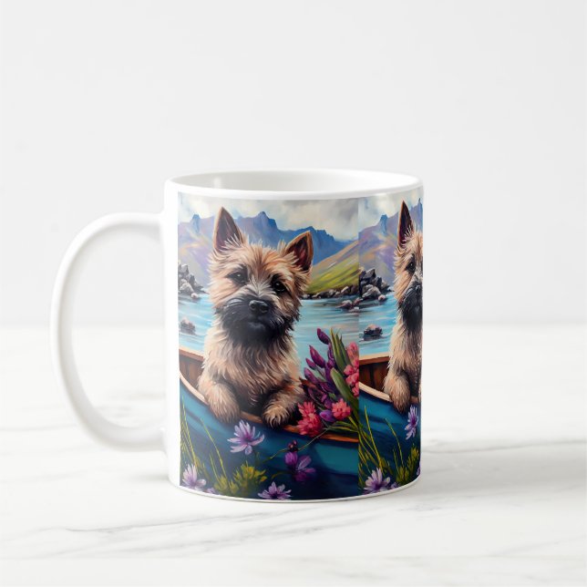Cairn Terrier auf dem Paddle: Ein Landschaftliches Kaffeetasse (Links)