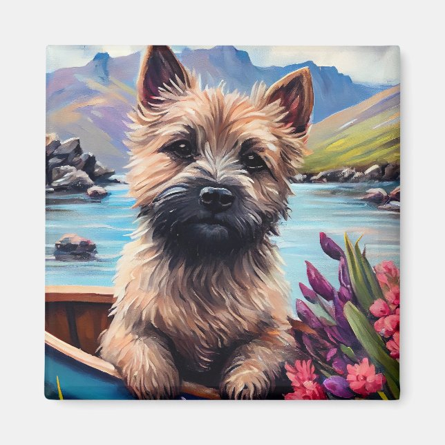 Cairn Terrier auf dem Paddle: Ein Landschaftliches Magnet (Vorne)