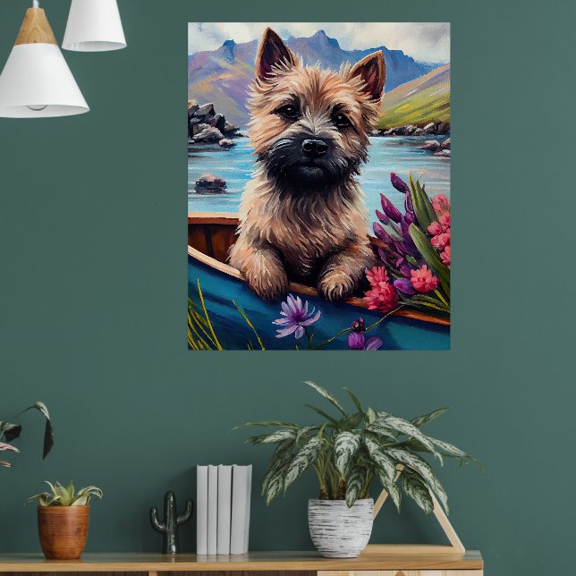 Cairn Terrier auf dem Paddle: Ein Landschaftliches Poster (Wohnzimmer 1)