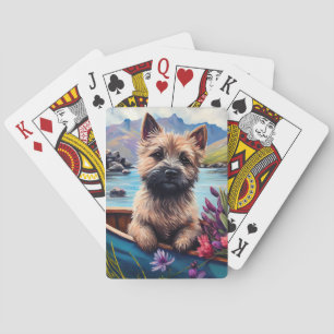 Cairn Terrier auf dem Paddle: Ein Landschaftliches Spielkarten
