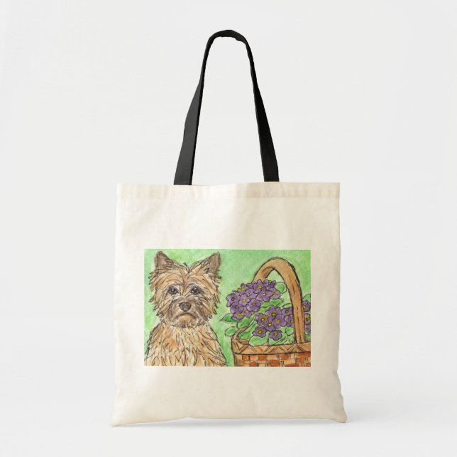 Cairn terrier bag flowers birthday christmas mum tragetasche (Vorne)