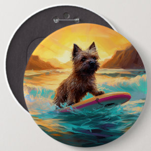 Cairn Terrier Beach Surfmalerei Button