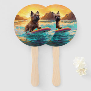 Cairn Terrier Beach Surfmalerei Fächer