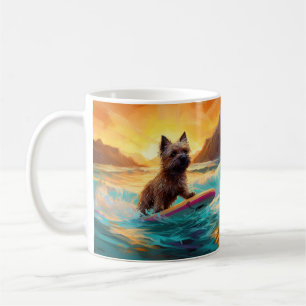 Cairn Terrier Beach Surfmalerei Kaffeetasse