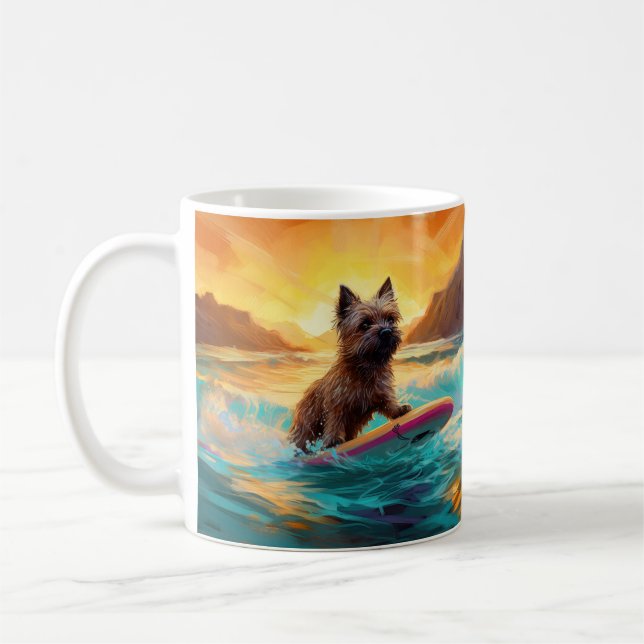 Cairn Terrier Beach Surfmalerei Kaffeetasse (Links)