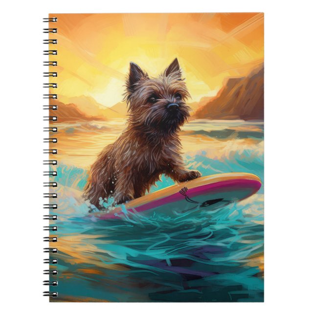Cairn Terrier Beach Surfmalerei Notizblock (Vorderseite)