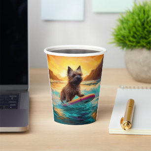 Cairn Terrier Beach Surfmalerei Pappbecher