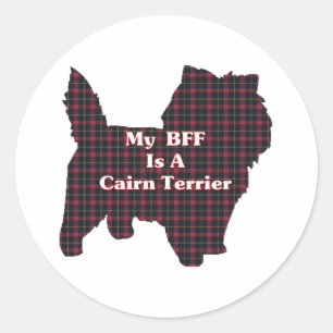 Cairn Terrier BESTE FREUNDIN Runder Aufkleber