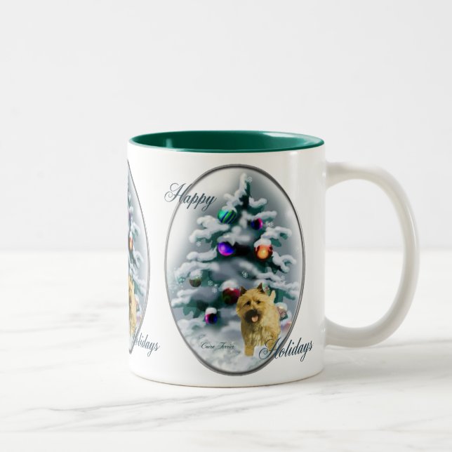 Cairn Terrier Christmas Geschenke Zweifarbige Tasse (Rechts)