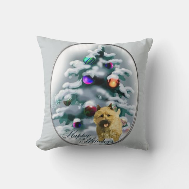 Cairn Terrier Christmas Kissen (Vorderseite)