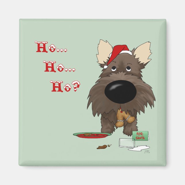 Cairn Terrier Christmas Magnet (Vorne)