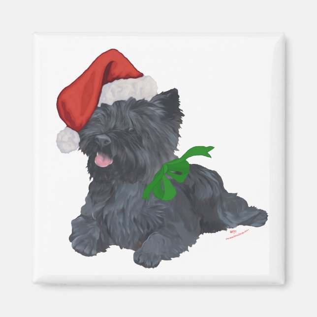 Cairn Terrier Christmas Magnet (Vorne)