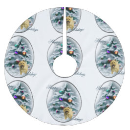 Cairn Terrier Christmas Polyester Weihnachtsbaumdecke