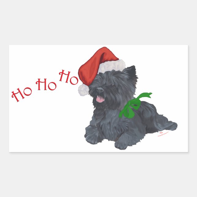 Cairn Terrier Christmas Rechteckiger Aufkleber (Vorderseite)